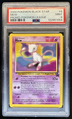 2000 Pokemon Black Star Mew Promo Pokemon League #8 PSA 9 Mint