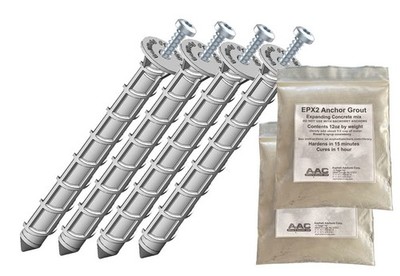 amAK-4 Asphalt Anchor & Grout Kit - Four 1200 lbs. am625 Chemical Anchors (5/8