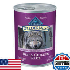 Blue Buffalo Wilderness Wet Dog Food, High-Protein  Grain-Free, Beef  Chicken,