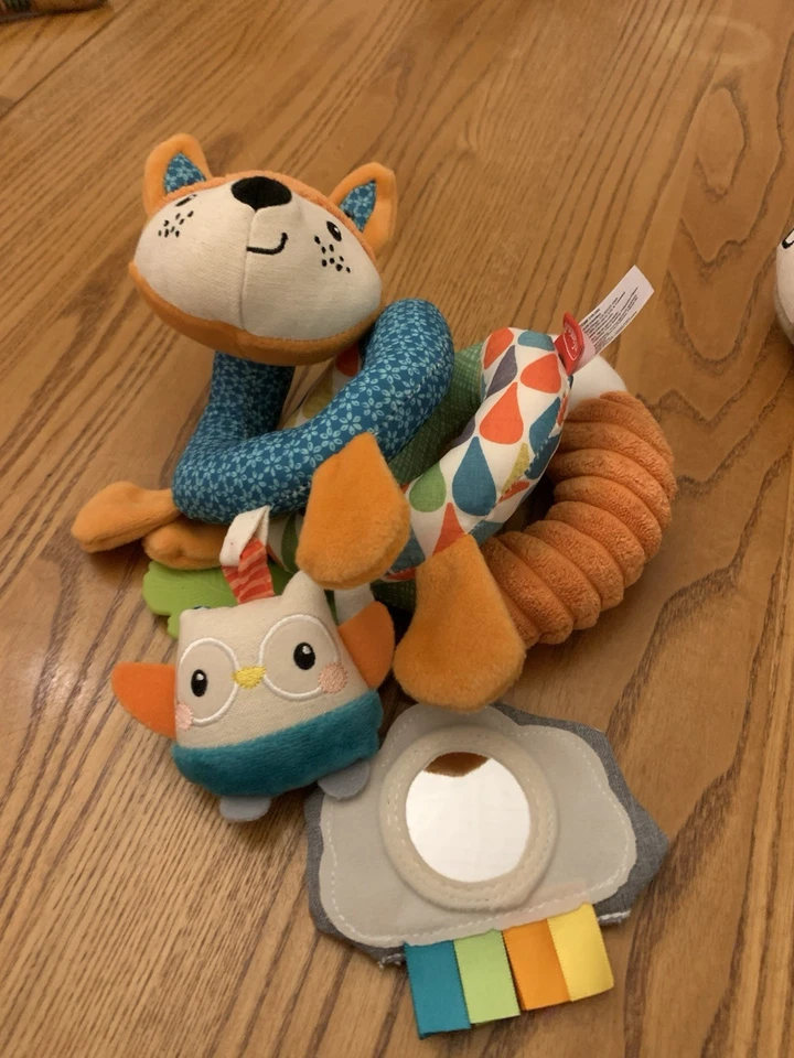 Infantino Fox Spiral Activity Plush Car Seat Orange Rattle Teether 2018 Go GaGa! - Image 4 of 4