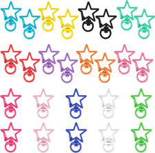 26 Pack Colorful Swivel Lobster Claw Clasps Star Shaped Keychain  Metal Clip Sn