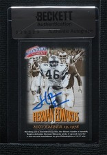BAS 1997 Fleer Herman Edwards #25 Seal of Authenticity Auto 3c7