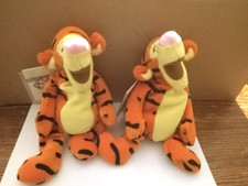  2 Vintage Disney Store Mini Bean Bag Tigger 9 Inch Plush