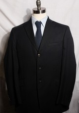 Saks Fifth Ave Mens Black 3 Button Blazer 44 L Sport Coat Jacket