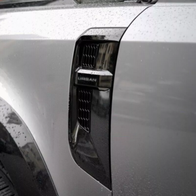Glossy Black Side Fender Vent Wing Cover Set For Land Rover Defender 90 110 130 (2020-2024)