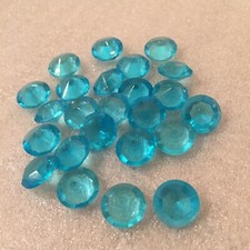 N39 Vintage Czech SS60 aquamarine glass rhinestones, unfoiled 8