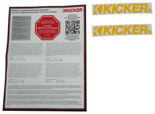 Kicker 50GOLD154 50th Ann. Limited Edition Gold Comp 15" Car Subwoofer 800w RMS - Picture 9 of 10