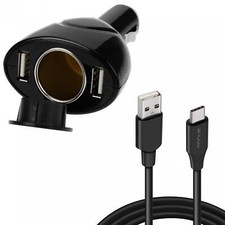 2-PORT USB CHARGER 6FT TYPE-C CABLE POWER CORD DC SOCKET USB-C for CELL PHONES