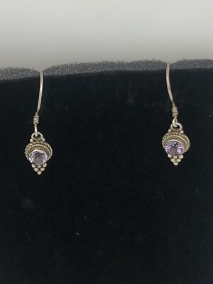 Sterling Silver 925 amethyst Drop Earrings
