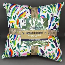 Set of 2 Tommy Bahama Indoor Outdoor Pillow Set Tropical Parrot Paradise 18x18"