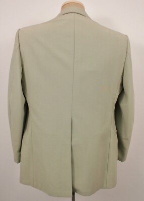 Mens VTG 70s 2 PC Mint Green Polyester Leisure Suit Sz 40-42 Short
