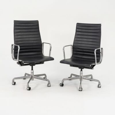 2010 Herman Miller Eames Aluminum Group Executive Desk Chairs Naugahyde 2x Avail