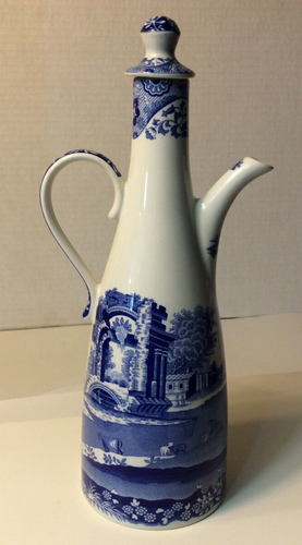 SPODE Blue Italian OIL DRIZZLER / CRUET, 9.25", ENGLAND