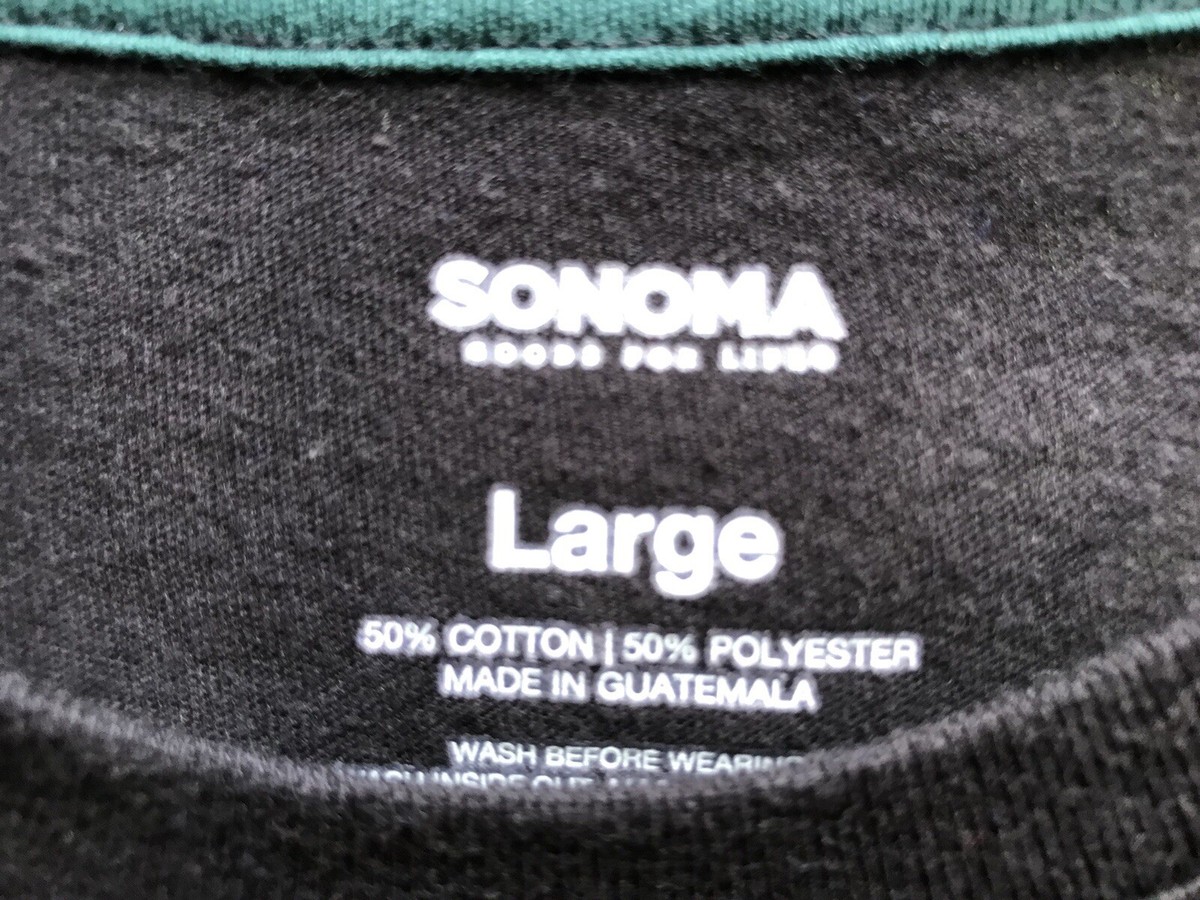 🍁Sonoma- BLACK ABSTRACT PRINT COTTON KNIT SHIRT TEE TOP 🍁Sonoma- BLACK ABSTRACT PRINT COTTON KNIT SHIRT TEE TOP