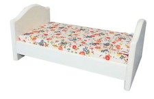 Letto Singolo Bianco Miniatura Casa delle Bambole Piccolo Cameretta 1:12