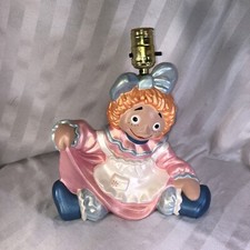 Vintage Raggedy Ann Lamp 1970 Byron Ceramic Mold Hand 11  