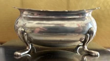 Vintage M Fred Hirsch Co Sterling Silver Open Salt Cellar Cobalt Insert 878