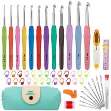 Crochet Hooks 12 Sizes Crochet Hook Set, 51 Pack Yarn Crochet Kit for 12 Pack