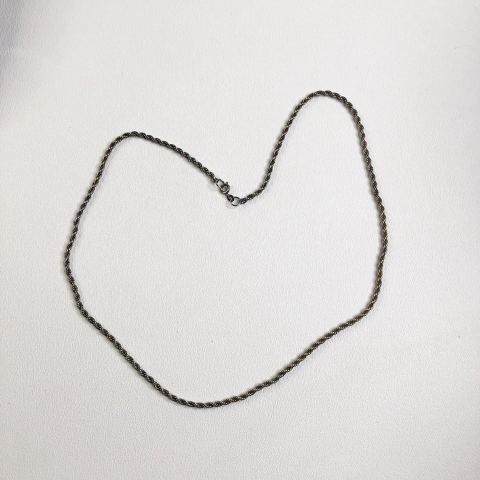 Collar largo cadena cuerda GF blanco 14K Foto 3 de 4