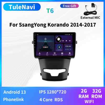 For SsangYong Korando 3 Actyon 2 2014-17 Carplay Car Radio GPS Player Screen 4G