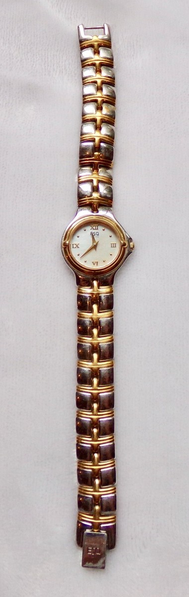 ESQ By MOVADO Ladies\' Filmore Two Tone Stainless Steel Watch. New Battery. 6.5\
