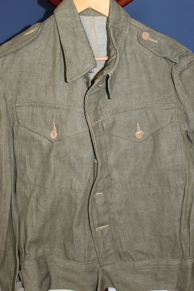 Rare Original & Mint British Army Denim Green Combat Blouse (Jacket), 1953 d