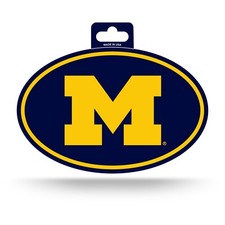 Michigan Wolverines Oval Decal Sticker Full Color NEW 3x5 Inches Free Ship