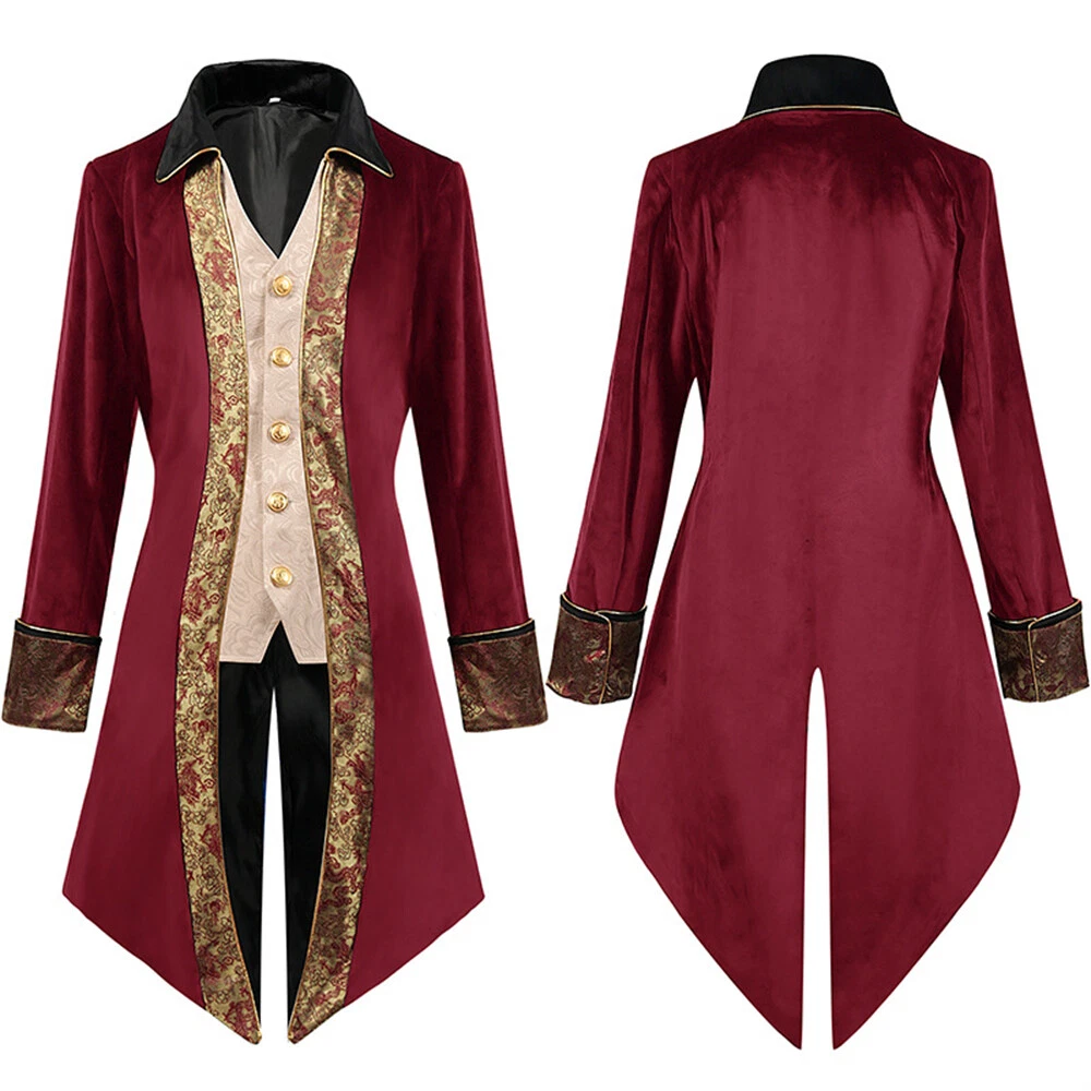 Mens Gothic Medieval Tailcoat Jacket, Steampunk Vintage Victorian Frock Coat
Opens in a new window o