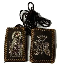 Lot 144 Religious Scapular Escapulario Virgen Del Carmen Recuerdos Favors