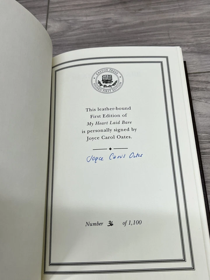 Easton Press MY HEART LAID BARE Signed 1st. Edition by Joyce Carol Oates - Image 4 of 4