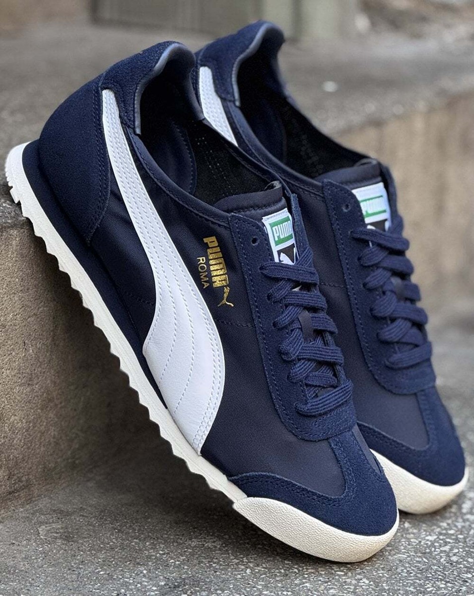 Puma Roma OG Nylon Trainers Navy/White - Sneakers, Retro
