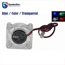Cooling Fan Mini Transparent Hydraulic Fan 4010 5V/12V/24V With LED Light Blue
