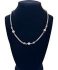 Michael Dawkins Sterling Silver Freshwater Pearl Rondel Station Necklace