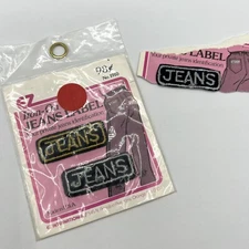 Vintage 1970s Jeans Label Patches 2"x 3/8" Iron On EZ Made in USA 98 cents NOS