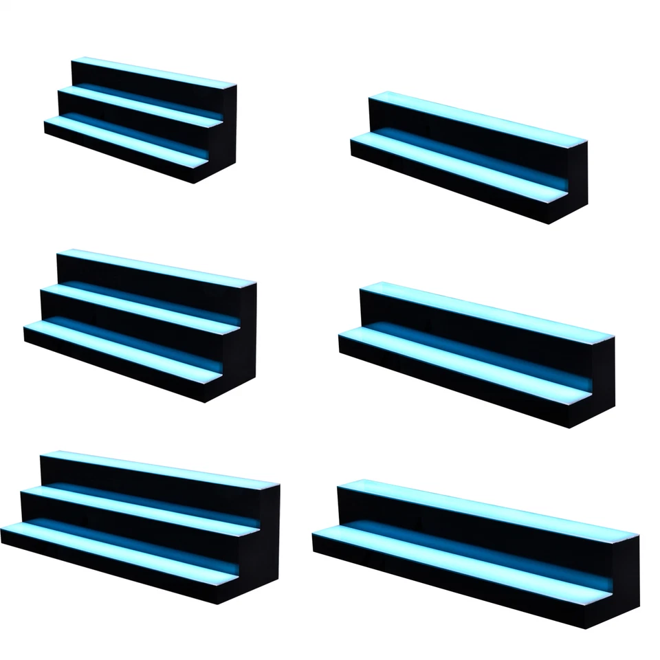 Estante de exhibición de botellas de licor iluminado 23-39" LED BAR 2-3 pasos Foto 2 de 4