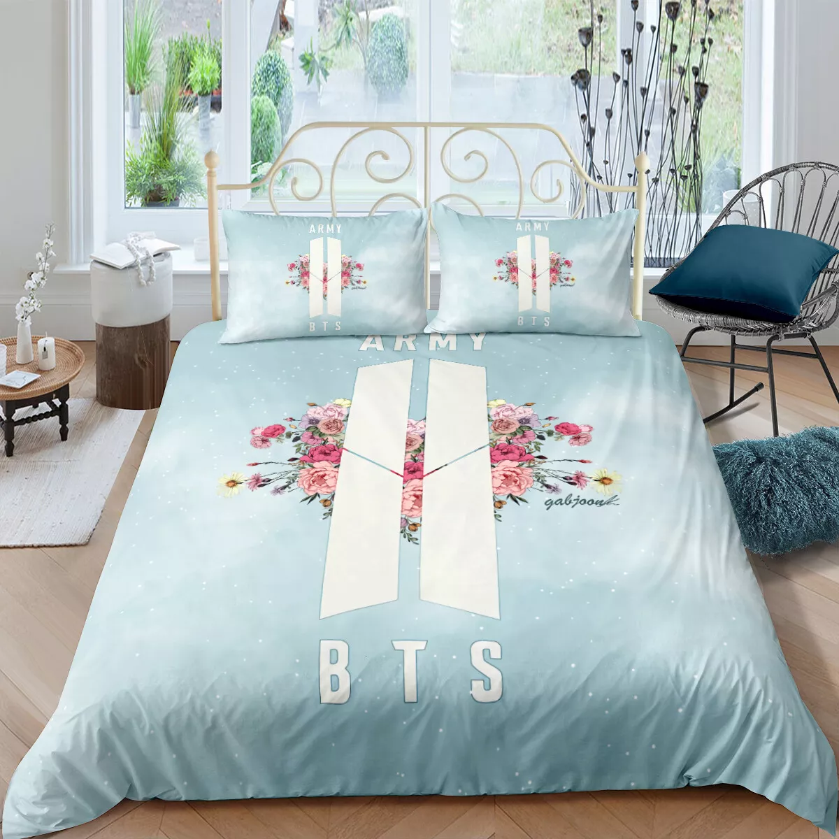 3D Love BTS Bangtan Bedding Set Duvet Cover Pillow Case | eBay