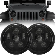Eagle Lights Black 7" Round LED Projection Headlight Kit for Jeep Wrangler JK TJ