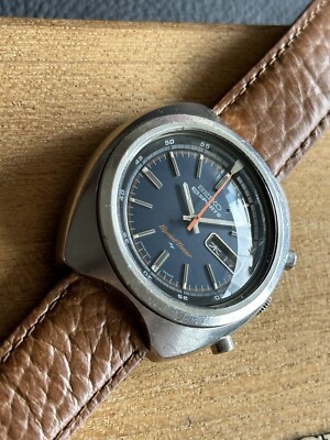 Seiko 7017 6040 Speedtimer Original Blue Mens Vintage Preserved