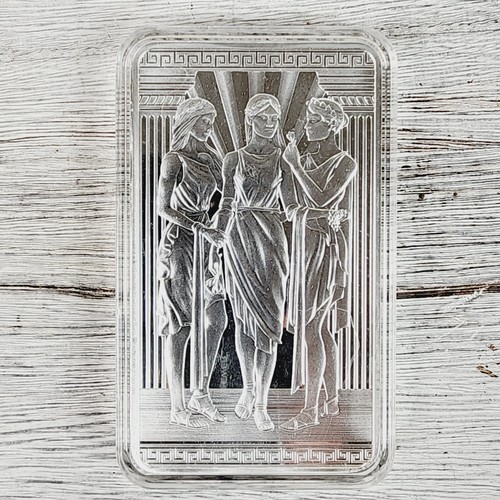 2022 Three Graces The Royal Mint 10oz 9999 Silver Bar Great Engravers Series