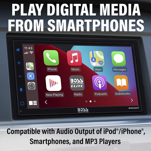Boss Audio BV800ACP Elite 6.75" Double Din Digital Multimedia car play - Picture 3 of 10
