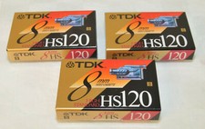 TDK 8MM Video Cassettes HS120 High Standard 3 Tapes Sealed P6-120HS Japan Sealed