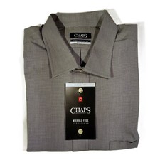 CHAPS Dress Shirt  2XL  18-18 1/2  34-35  Navy Blue  Wrinkle Free  Reg. Fit  NWT