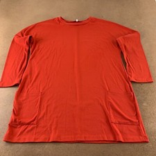 Women's Size XL Oversized Orange Soft Long Sleeve Pocketed Sweater Dress NWT