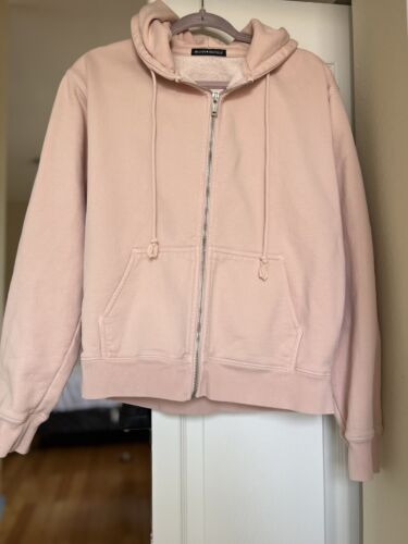 brandy melville zip up light pink hoodie