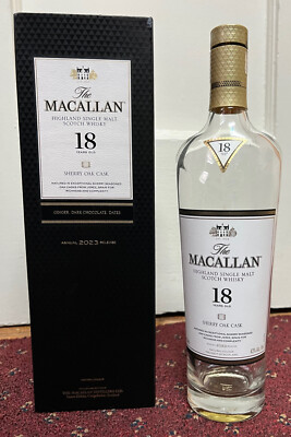 Macallan 18 SHERRY oak 2023 mint new, bottle & box .  whisky dalmore glenfiddich