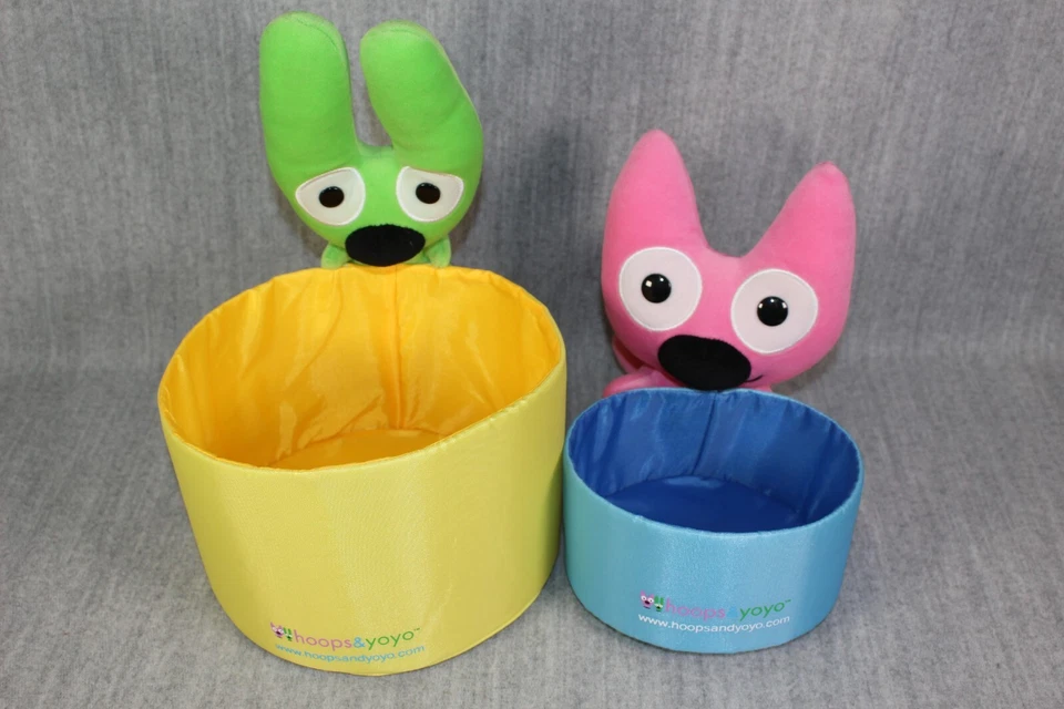 HALLMARK Hoops & Yoyo Plush Storage Basket Set Rare Set Colourful Vintage 2000s - Bild 4 von 4