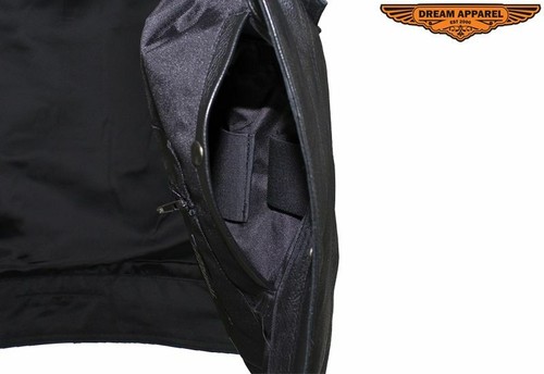Men's Motorcycle Collared Club Vest with Zippered & Button-snap Front Closure - Picture 6 of 9