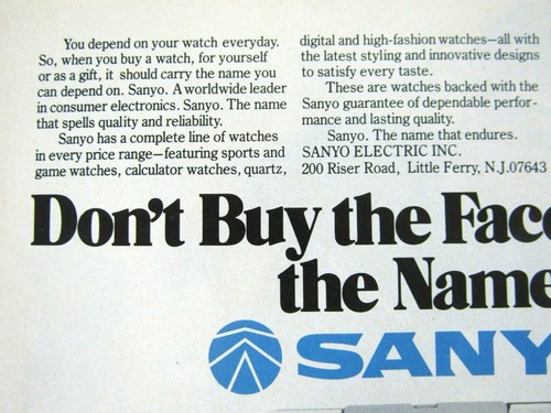 1982 Sanyo Quartz Vintage Face Without Name Original Print Ad - 8,5x11" - Bild 4 von 8