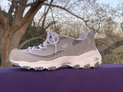SKECHERS Air Cooled Memory Foam Sneakers Gray White Leather D'Lites 7.5 ❤️sj15m9 - Picture 6 of 12