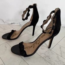 Sam Edelman Addison Size 10M Sandals Ankle Strap Black Stilettos Heels Zip NWOB